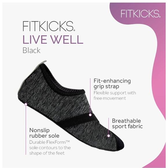 FITKICKS Live Well Active Lifestyle Footwear Heather Gray Minimalist LG 8.5-9.5 - Picture 3 of 10